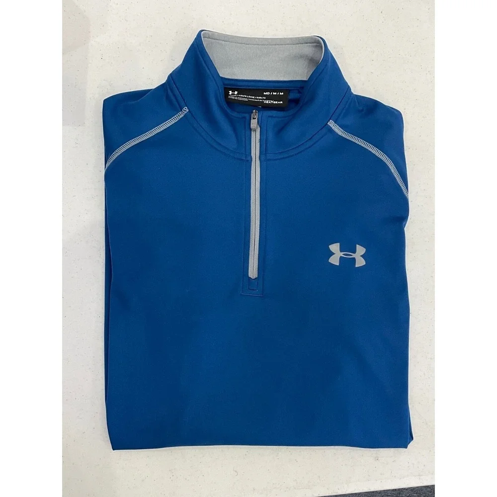 Under Armour Heatgear Quarter Zip Pull Over Lightweight Blue Men's Medium